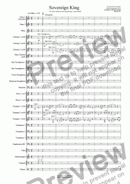 page one of Sovereign King  (To Jesus Christ Our Sovereign King) - Concert Band