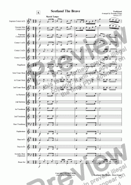 page one of Scotland The Brave (Brass Band)