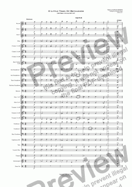 page one of O Little Town Of Bethlehem (2nd Tune: 4 Verses) KEY of F - Concert Band