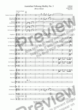 page one of Australian Folksong Medley No. 3 (Brass Band)