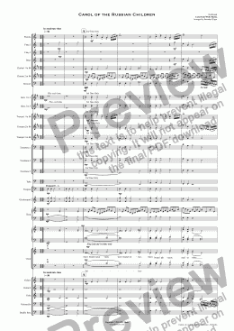 page one of Carol of the Russian Children (Christmas) - Orchestra with SATB Choir