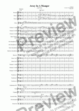 page one of Away In A Manger (2nd Tune) - Concert Band