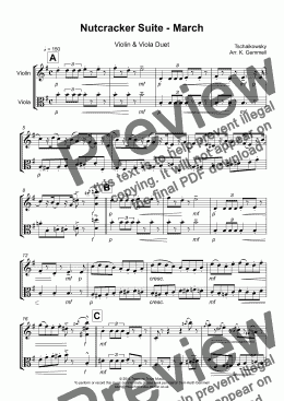 page one of Nutcracker Suite - March:Violin & Viola Duet