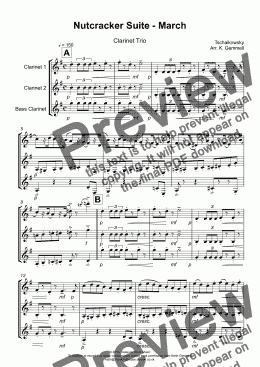page one of Nutcracker Suite - March: Clarinet Trio