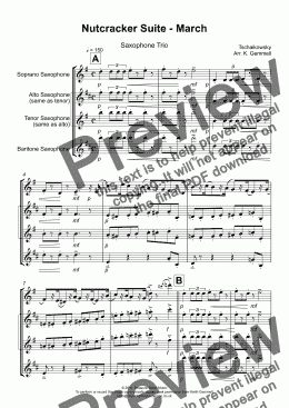 page one of Nutcracker Suite - March: Saxophone Trio
