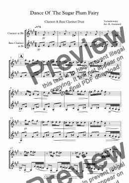 page one of Dance Of  The Sugar Plum Fairy: Clarinet & Bass Clarinet Duet