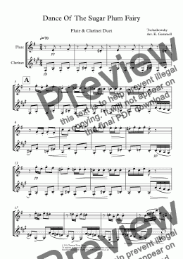 page one of Dance Of  The Sugar Plum Fairy: Flute & Clarinet Duet
