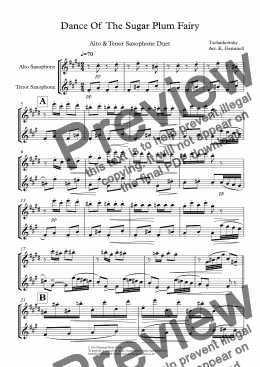 page one of Dance Of  The Sugar Plum Fairy: Alto & Tenor Saxophone Duet