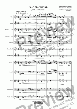 page one of No. 7. MADRIGAL from "Tom Jones" - Orchestra