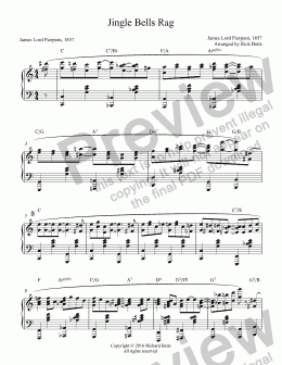 page one of Jingle Bells Rag - Christmas Piano Duet or Solo