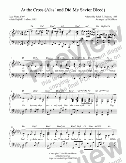 page one of At the Cross (Alas! and Did My Savior Bleed) - Lent / Easter / Communion Hymn Piano Solo