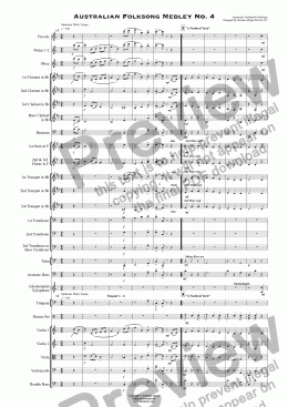 page one of Australian Folksong Medley No. 4 - Orchestra
