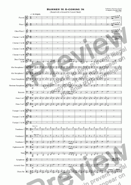 page one of Summer Is A-coming In (Round with a Ground for Concert Band)