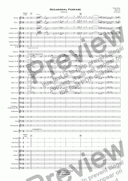 page one of Occasional Fanfare  - Orchestra 
