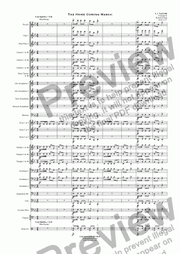 page one of The Home Coming March (1908) - Concert Band