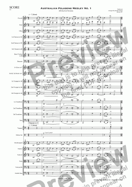 page one of Australian Folksong Medley No. 1 - Orchestral Version