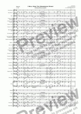 page one of I Will Sing The Wondrous Story (Hyfrydol) -  Orchestra/ Concert Band/ Mixed Ensemble