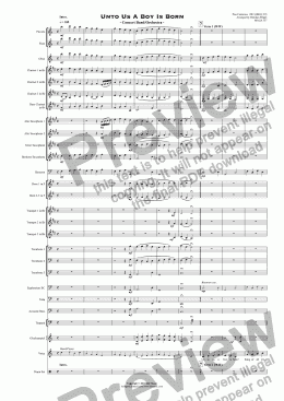 page one of Unto Us A Boy Is Born - Concert Band/Orchestra -