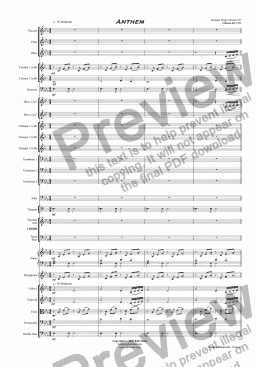 page one of Anthem (Theme 64) - Orchestra