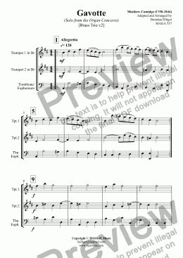 page one of Gavotte (Solo from the Organ Concerto) - Brass Trio v2