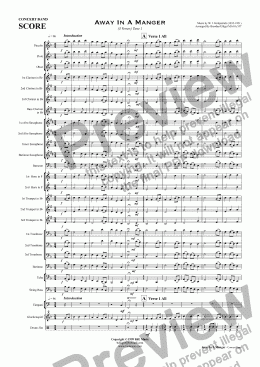 page one of Away In A Manger - 1st Tune  (Christmas) - Concert Band