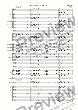 page one of The Home Coming March - Orchestra 