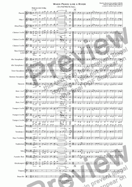 page one of When Peace Like a River ( It Is Well With My Soul ) - Concert Band