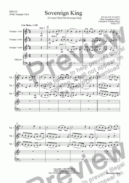page one of Sovereign King (To Jesus Christ Our Sovereign King)  - Trumpet Trio with Organ