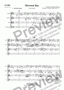 page one of Moreton Bay - String Quartet or Group