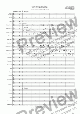 page one of Sovereign King (To Jesus Christ Our Sovereign King) - 3 Trumpets and Orchestra (Version 2)