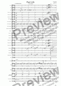 page one of Past Life - Concert Band
