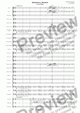 page one of Oriental Dance  - Concert Band 