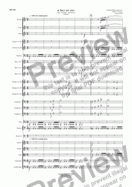 page one of A Day of Joy ["Days of Change" - Movement 3]  - Orchestra