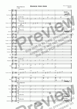 page one of Dance for Ann (Theme 61)  - Orchestra