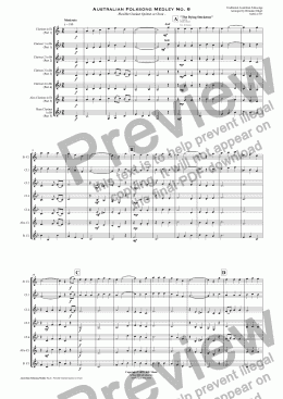 page one of Australian Folksong Medley No. 6 - Flexible Clarinet Quintet or Choir 