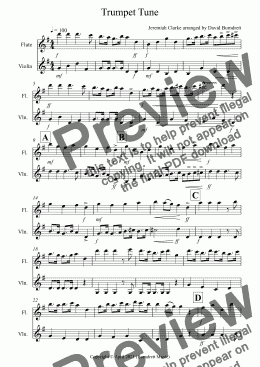 page one of Trumpet Tune Flute and Violin 
