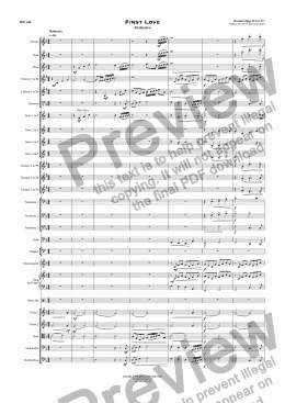 page one of First Love - Orchestra