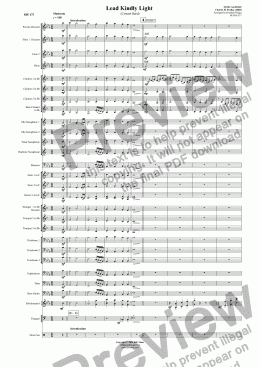 page one of Lead Kindly Light - Concert  Band