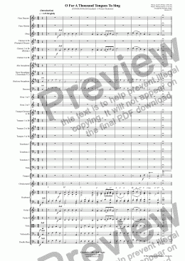 page one of O For A Thousand Tongues To Sing (LYNGHAM 86.86 Extended) - 6 Verses (Orchestra)