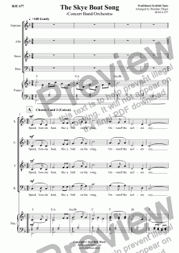 page one of The Skye Boat Song - SATB Choir and Piano