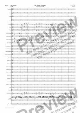 page one of The Scales of Justice (CONCERT BAND) with Optional SATB Choir