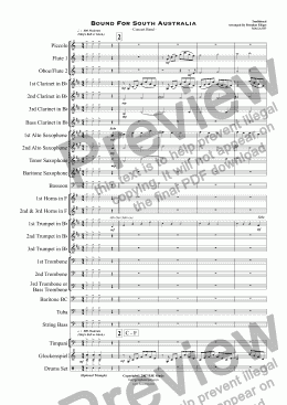 page one of Bound For South Australia - Concert Band
