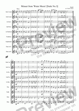 page one of Minuet from Water Music [Suite No. 3]