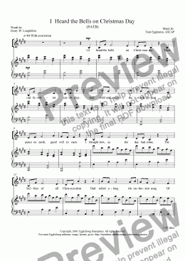 page one of I Heard the Bells on Christmas Day, SATB, New Tune