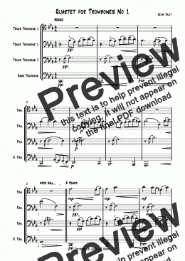 page one of Quartet for Trombones No 1