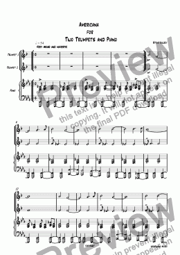 page one of Americana Duet for 2 Trumpets and Piano
