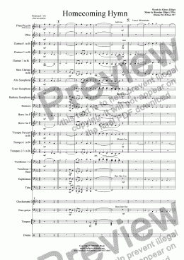page one of Homecoming Hymn - Concert Band