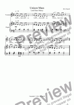 page one of Unison Mass #1 - Kyrie