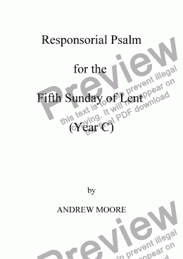 page one of Fifth Sunday of Lent (Year C)