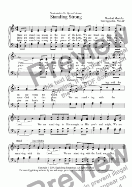 page one of Standing Strong (Hymn)